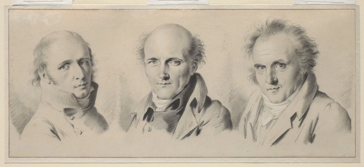 Ritratti di Charles Percier, Pierre - François Léotard Fontaine e Claude, Louis Bernier